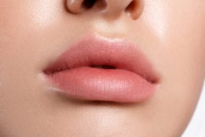 Close up macro photo with beautiful female mouth